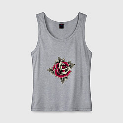 Майка женская хлопок Бутон розы, цвет: меланж