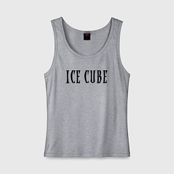 Майка женская хлопок Ice Cube - logo, цвет: меланж
