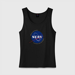 Майка женская хлопок NASA NERV, цвет: черный