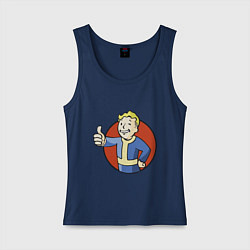 Майка женская хлопок Vault boy like, цвет: тёмно-синий