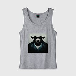 Майка женская хлопок Бык гангстер, цвет: меланж