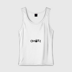 Майка женская хлопок Омори логотип, цвет: белый