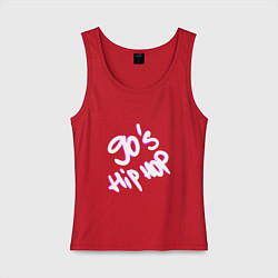 Майка женская хлопок 90s Hip Hop, цвет: красный