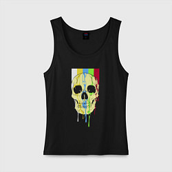Майка женская хлопок Color skull - vanguard, цвет: черный