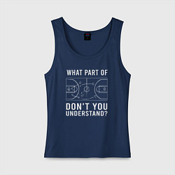 Майка женская хлопок Какую часть вы не понимаете - баскетбольная схема, цвет: тёмно-синий