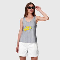 Майка женская хлопок Пика и молнии, цвет: меланж — фото 2