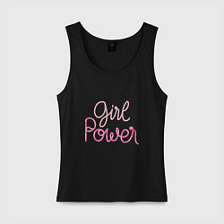 Майка женская хлопок Pink - girl Power, цвет: черный