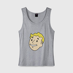 Майка женская хлопок Vault boy head, цвет: меланж