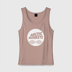 Майка женская хлопок Arctic Monkeys rock, цвет: пыльно-розовый