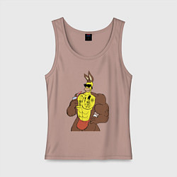 Майка женская хлопок Homer Simpson - mighty rabbit, цвет: пыльно-розовый
