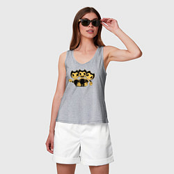 Майка женская хлопок Разные Бенди, цвет: меланж — фото 2