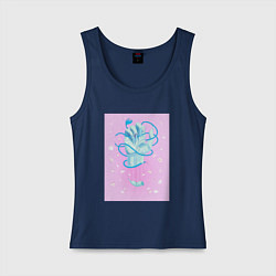 Майка женская хлопок Рука без пальца, цвет: тёмно-синий