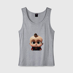 Майка женская хлопок Годик ребенку, цвет: меланж