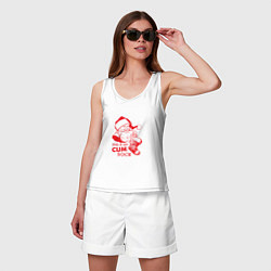 Майка женская хлопок My cum sock, цвет: белый — фото 2