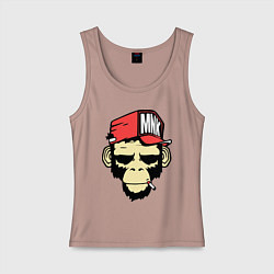 Майка женская хлопок Monkey Swag, цвет: пыльно-розовый