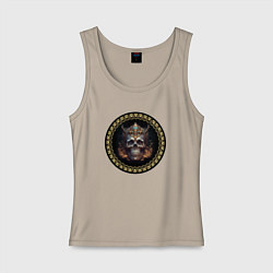 Женская майка Череп короля созданный нейросетью