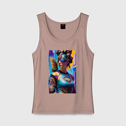 Женская майка Cyberpunk - neural network - fantasy - art