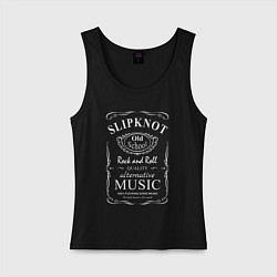 Майка женская хлопок Slipknot в стиле Jack Daniels, цвет: черный