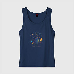 Майка женская хлопок The old wizard, цвет: тёмно-синий