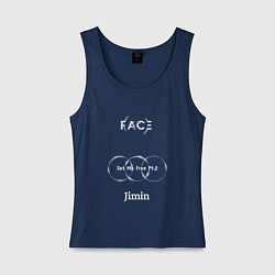 Майка женская хлопок JIMIN FACE Set Me Free, цвет: тёмно-синий