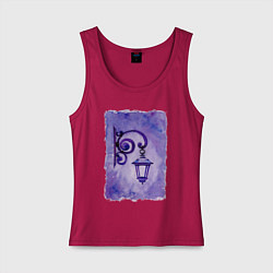 Майка женская хлопок Фиолетовый уличный фонарь, цвет: маджента