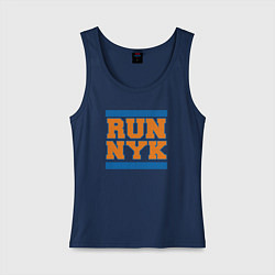 Майка женская хлопок Run New York Knicks, цвет: тёмно-синий
