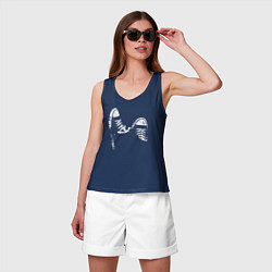 Майка женская хлопок Кедики, цвет: тёмно-синий — фото 2