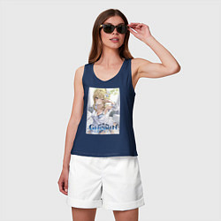 Майка женская хлопок Hero morning, цвет: тёмно-синий — фото 2