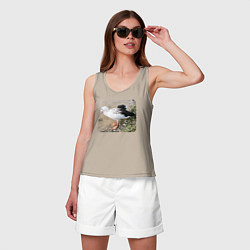 Майка женская хлопок Андский гусь, цвет: миндальный — фото 2