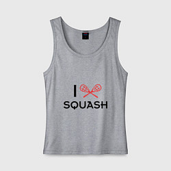 Майка женская хлопок I Love Squash, цвет: меланж