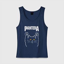 Майка женская хлопок Pantera rock cat, цвет: тёмно-синий