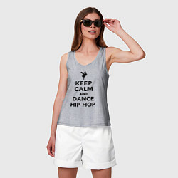 Майка женская хлопок Keep calm and dance hip hop, цвет: меланж — фото 2