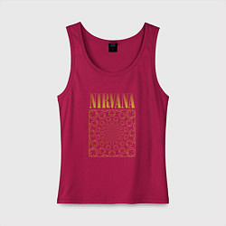 Майка женская хлопок Nirvana лого, цвет: маджента