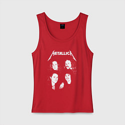 Майка женская хлопок Metallica band, цвет: красный