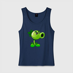 Майка женская хлопок Повторитель горохострел, цвет: тёмно-синий