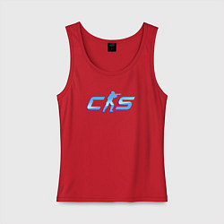 Майка женская хлопок CS2 blue logo, цвет: красный
