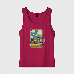 Майка женская хлопок Towards adventure, цвет: маджента