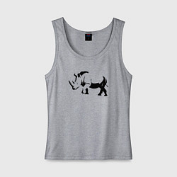 Женская майка Носорог шагает