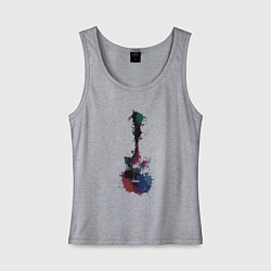 Майка женская хлопок Guitar splash, цвет: меланж
