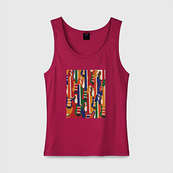 Майка женская хлопок Цветные гитары, цвет: маджента
