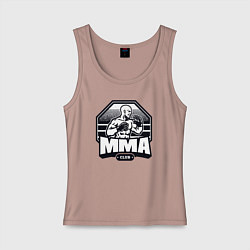 Майка женская хлопок MMA club, цвет: пыльно-розовый
