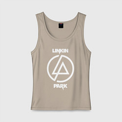 Майка женская хлопок Linkin Park logo, цвет: миндальный