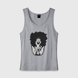 Майка женская хлопок Erykah Badu, цвет: меланж