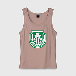 Майка женская хлопок Boston Celtics team, цвет: пыльно-розовый