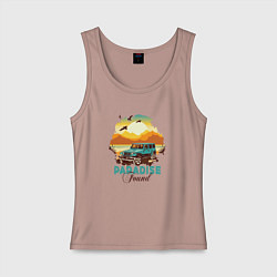 Женская майка Красивый закат и джип