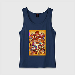 Майка женская хлопок Crash bandicoots, цвет: тёмно-синий