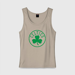 Майка женская хлопок Boston Celtics clover, цвет: миндальный