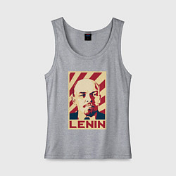 Майка женская хлопок Vladimir Lenin, цвет: меланж