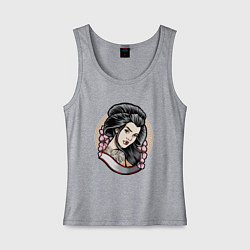 Женская майка Девушка с татуировкой дракона