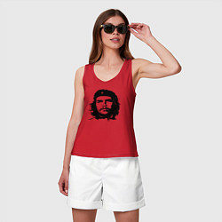 Майка женская хлопок Портрет Че Гевары, цвет: красный — фото 2